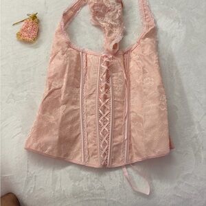 Pink Lace Corset Top